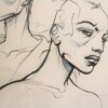 Détail de la sérigraphie "Trois Soeurs" de Enki Bilal