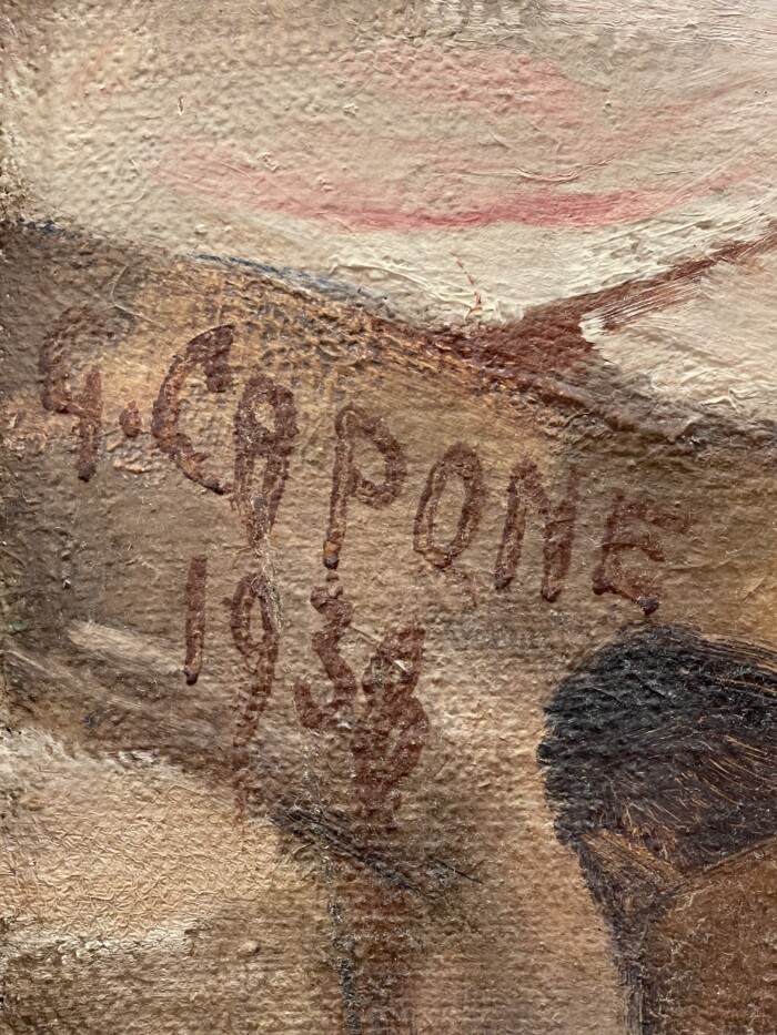 G. CAPONE, "Nu au bord de la mer", Huile sur toile, 1938, Art Déco – Image 5