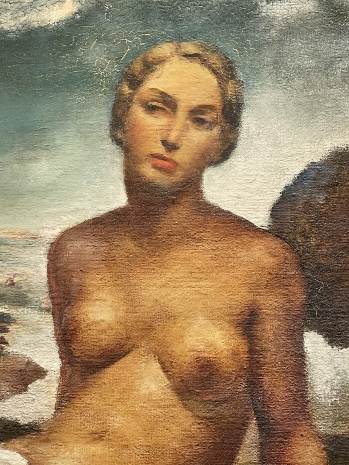 G. CAPONE, "Nu au bord de la mer", Huile sur toile, 1938, Art Déco – Image 3