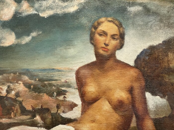 G. CAPONE, "Nu au bord de la mer", Huile sur toile, 1938, Art Déco – Image 6