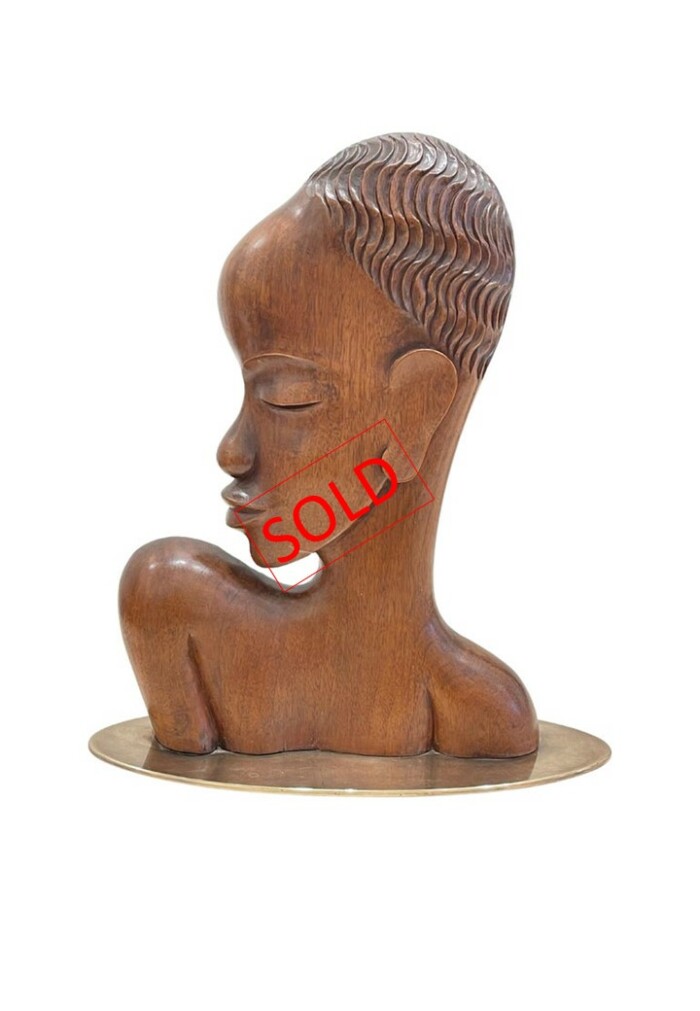 Karl HAGENAUER, sculpture en bois représentant une femme africaine