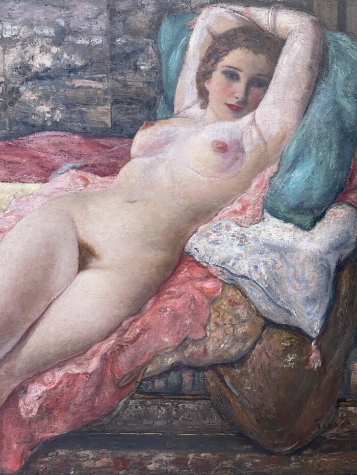 Yasushi TANAKA (1886-1941), "Nina", Huile sur toile, Paris,1928 – Image 3