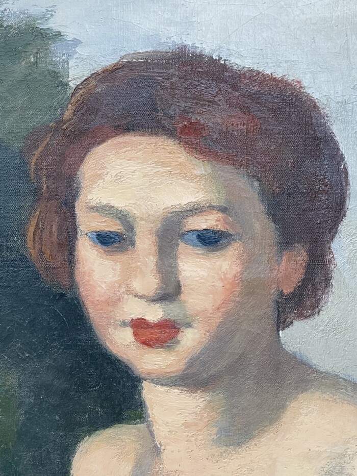 "Femme nue tenant un drapé jaune dans un paysage", Charles Kvapil (1884-1957) – Image 4