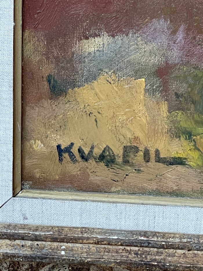 "Femme nue tenant un drapé jaune dans un paysage", Charles Kvapil (1884-1957) – Image 6
