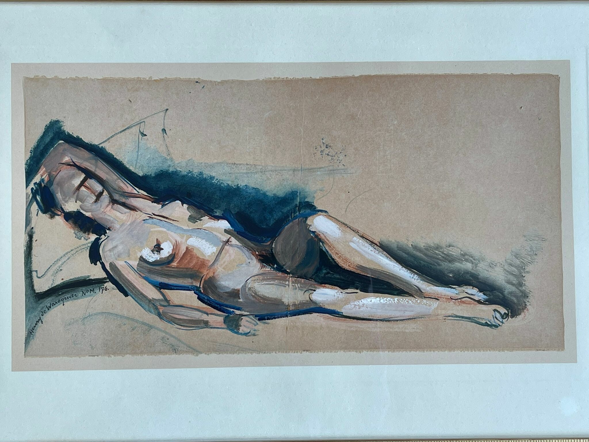 Henry de Waroquier (1881–1970) « Nu allongé » – Image 6